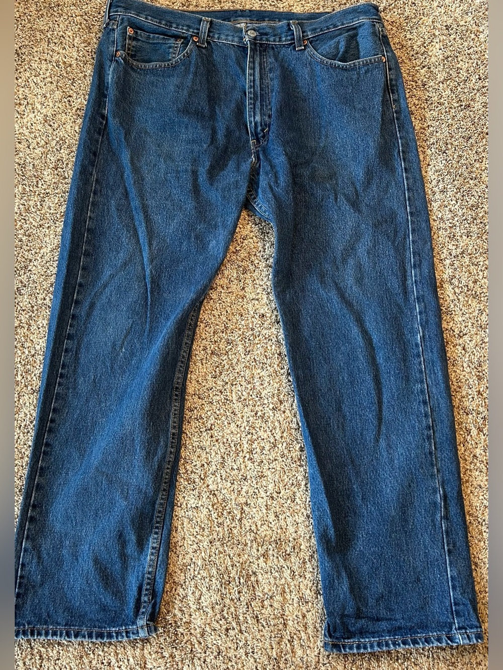 Levis 505 Jeans Mens 38x30 Blue Medium Wash Straight Leg Denim Classic Pants